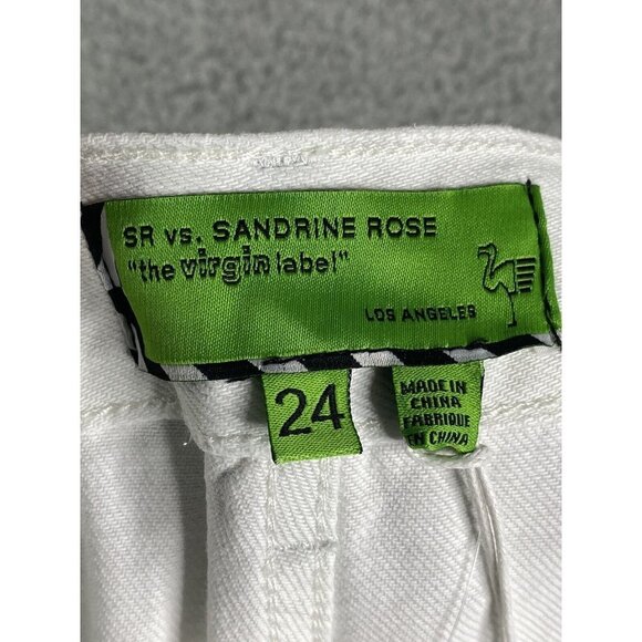 Sandrine Rose Womens Dust White Denim Jeans Wide Leg Size 24 NEW‎ - Picture 5 of 9